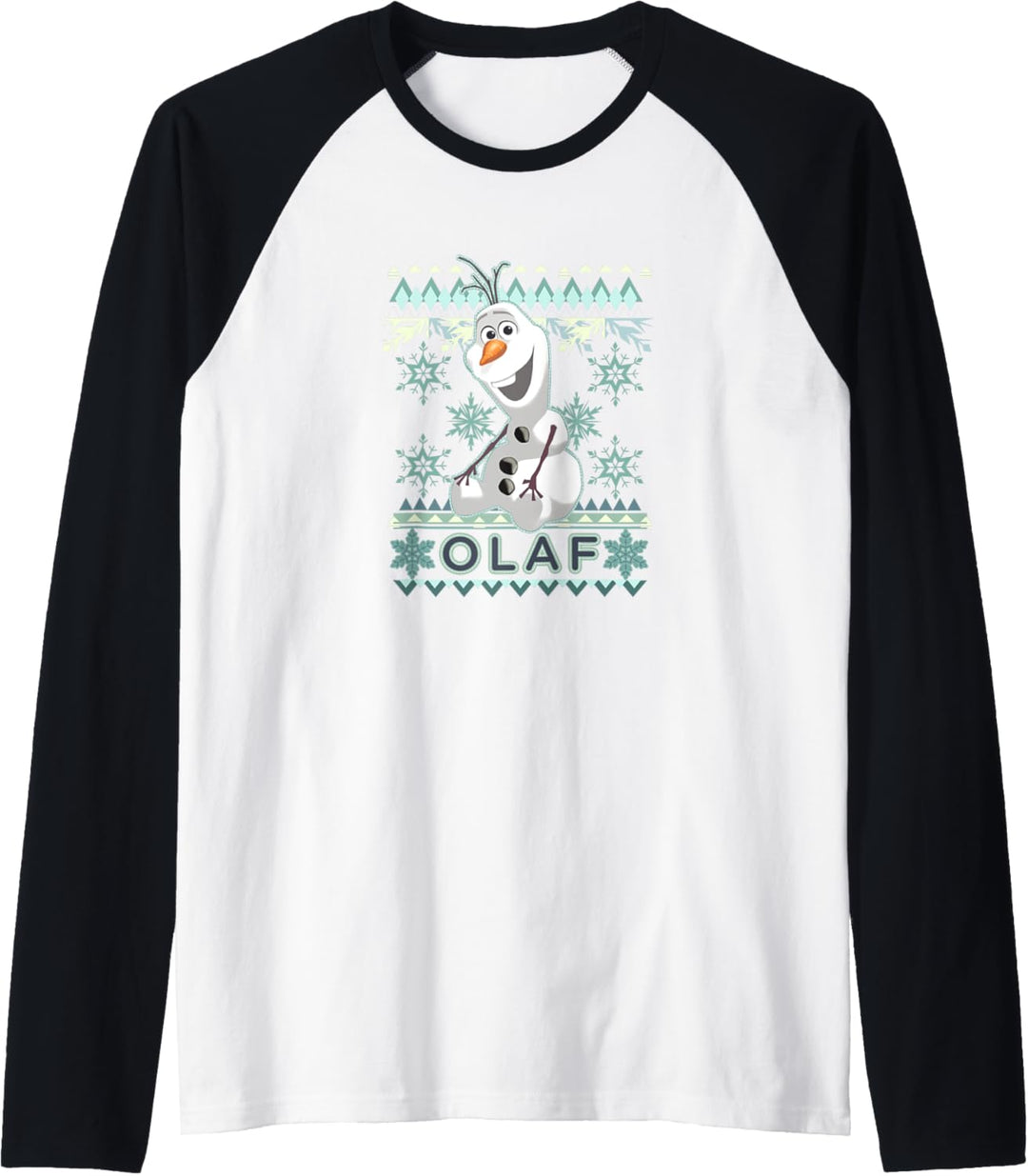 Disney Frozen Olaf Ugly Christmas Sweater Raglan