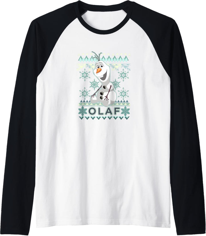 Disney Frozen Olaf Ugly Christmas Sweater Raglan