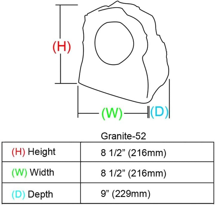 Earthquake Sound Granite-52 5.25" Koaxial Outdoor Rock Lautsprecher (Paar) - Granit Finish Lautsprec