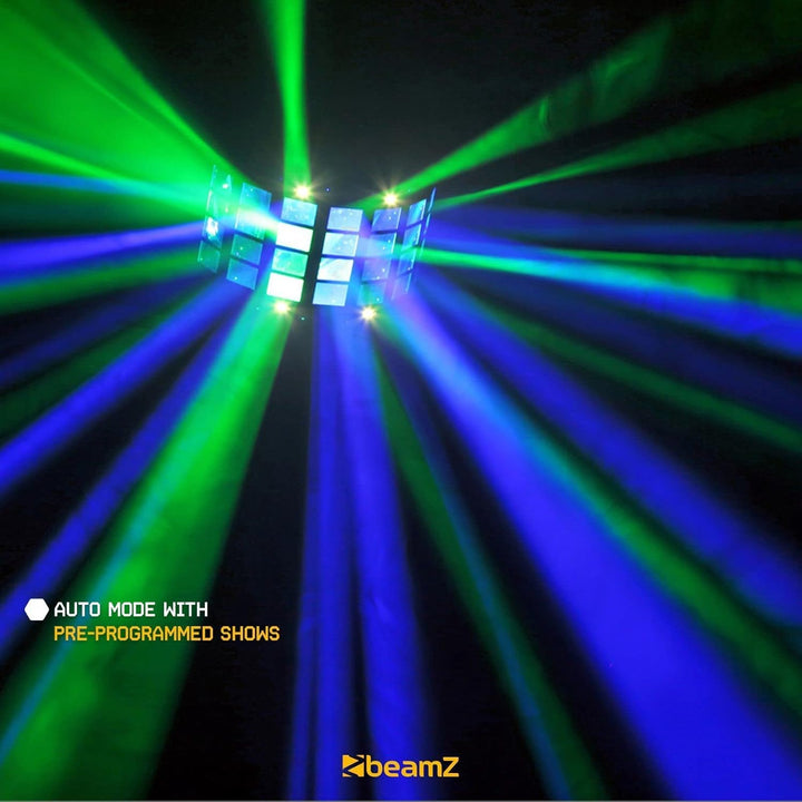 BeamZ LED Butterfly Partylicht 3x3W RGB + 14xSMD Strobe Musikgesteurt oder Automatikmodus, Disco Lic