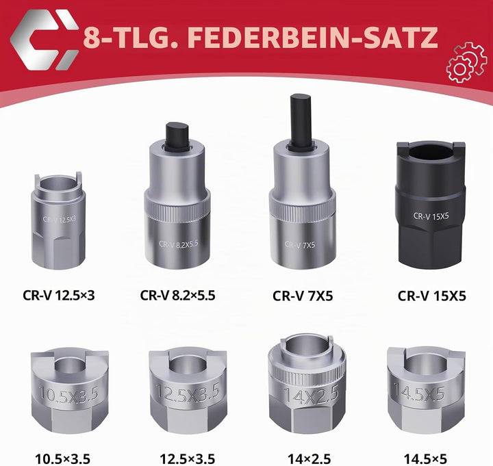CCLIFE Stossdämpfer Werkzeug Set 8tlg, 8tlg