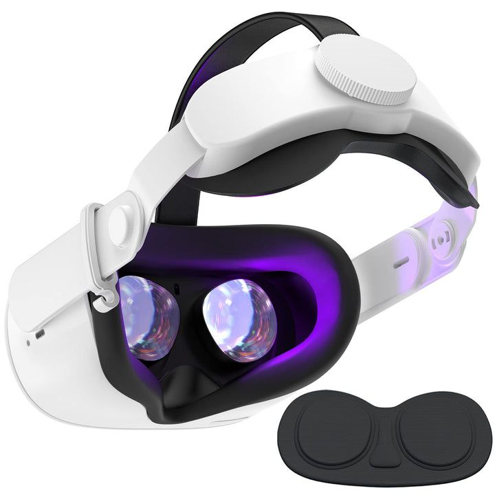 SUPERUS Kopfband & Linsenschutz Kompatibel mit Oculus/Meta Quest 2 Zubehör Head Strap + Lens Cover,