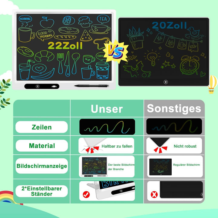 LCD schreibtafel kinder 22 zoll bunte lcd schreibtafel 2 Stiften und Verstellbarem Ständer, Ist Ein