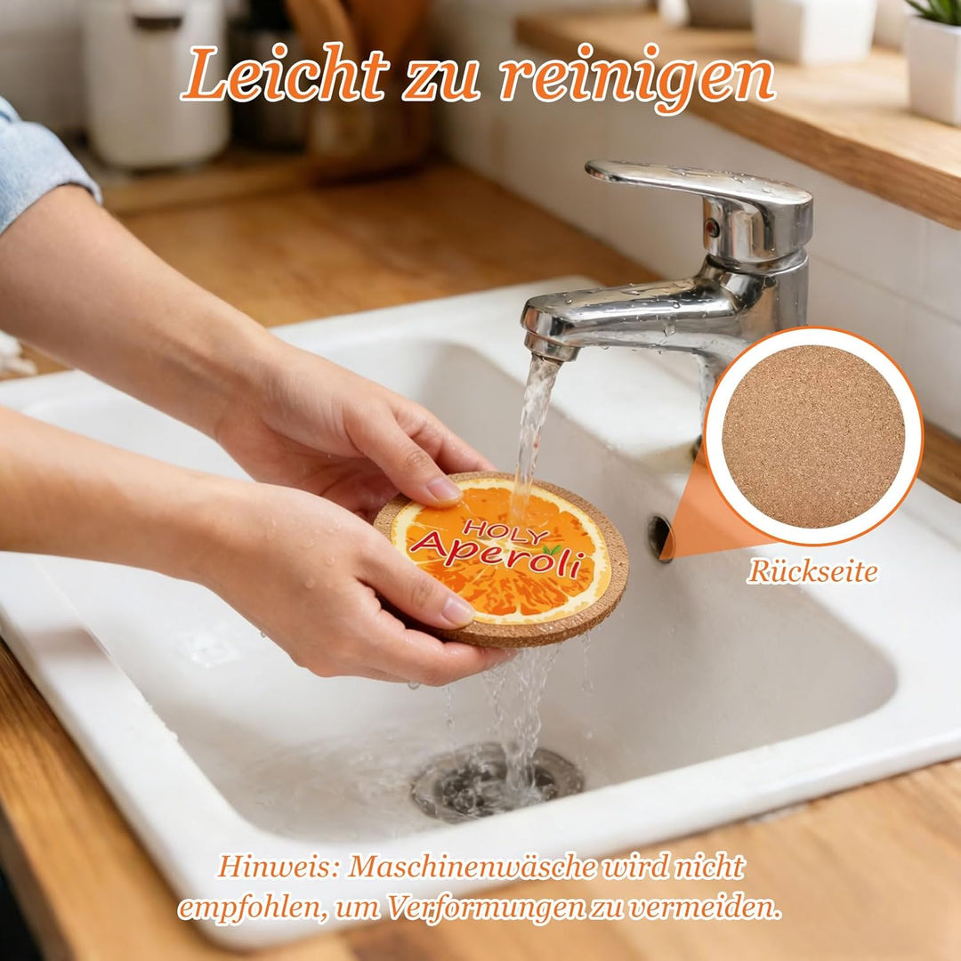 Aperol Geschenkset mit 2 Gläsern (430ml), Untersetzern, Trinkhalmen, Reinigungsbürste und Geschenkbo