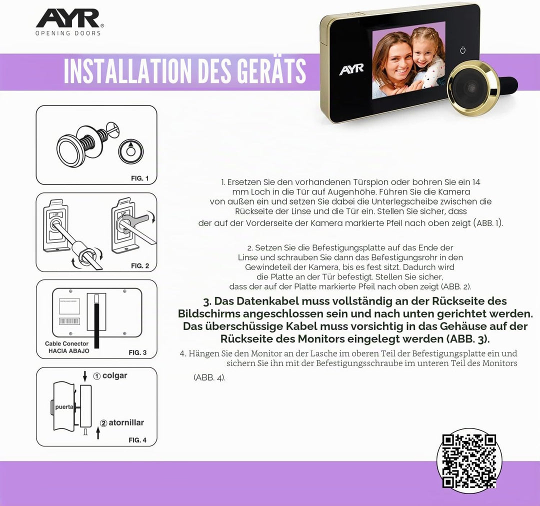 AYR 756 Digitaler Türspiegel, Messing