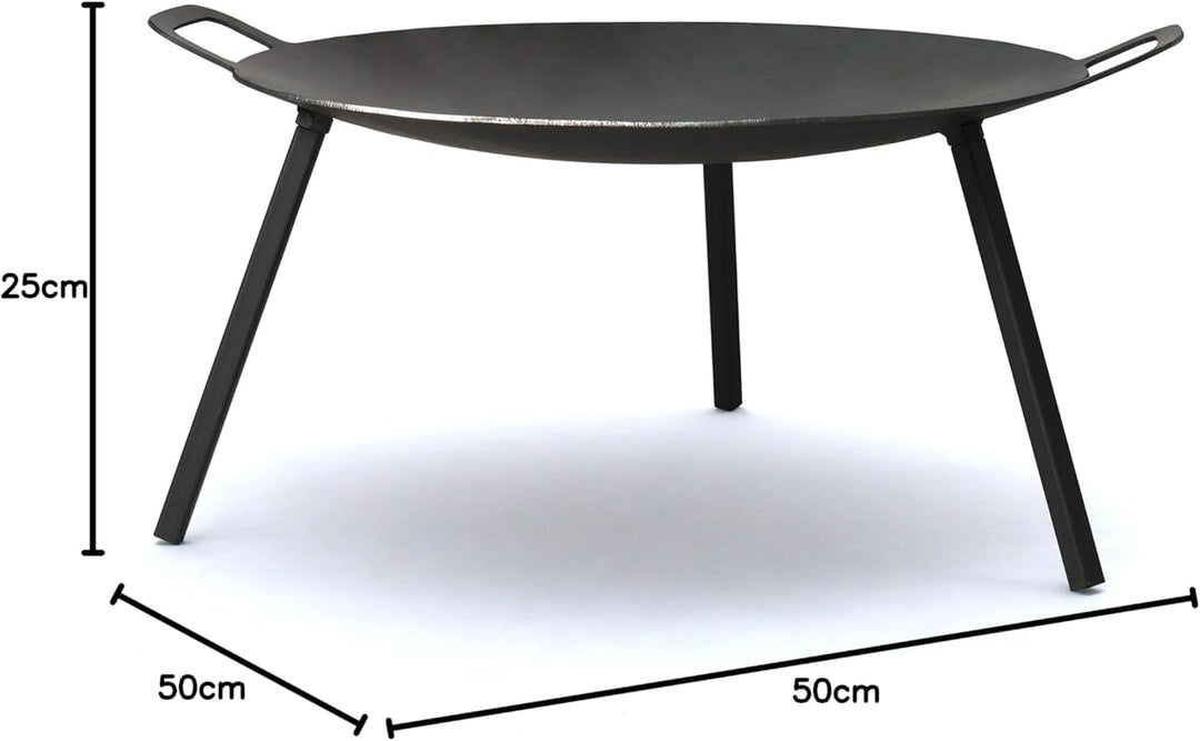 ProTermo Grill- und Feuerschale Ø 48,5 cm oder Ø 62,5 cm, multifunktionale Camping Feuerschale mit a