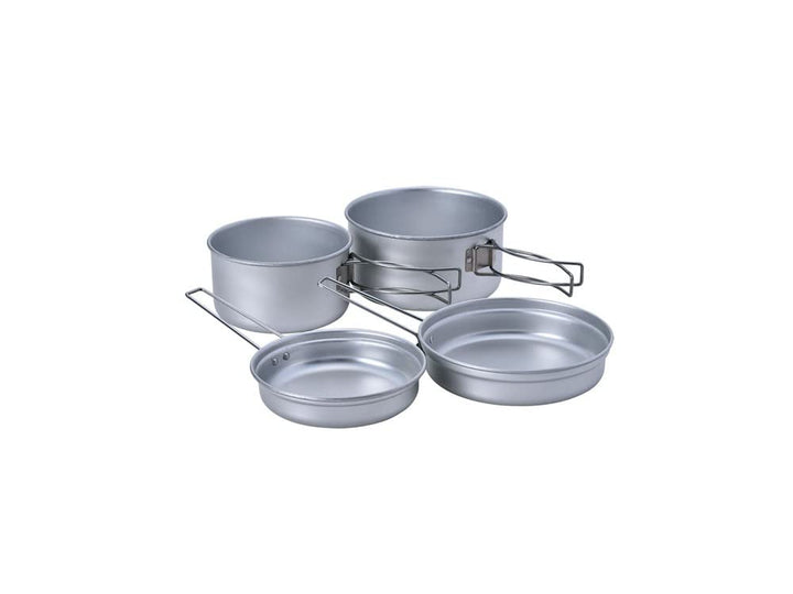 Snow Peak Aluminium-Kocherset, leichtes Campingset aus Aluminiumlegierung mit Zwei Töpfen und Zwei P