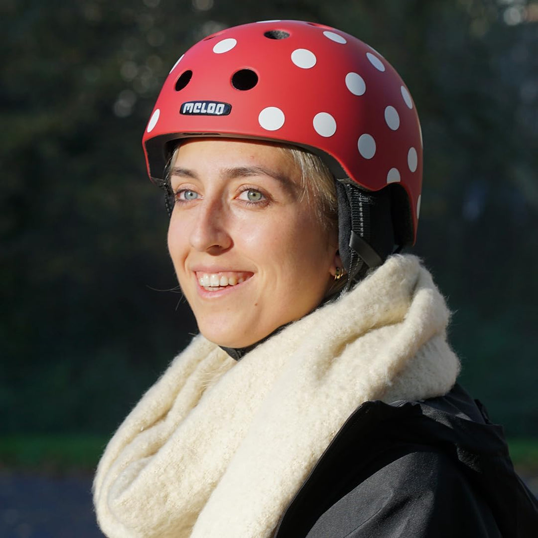 Melon »Dotty White« Leichter und Cooler Fahrradhelm für Damen, Herren und Kinder mit maximalem Schut