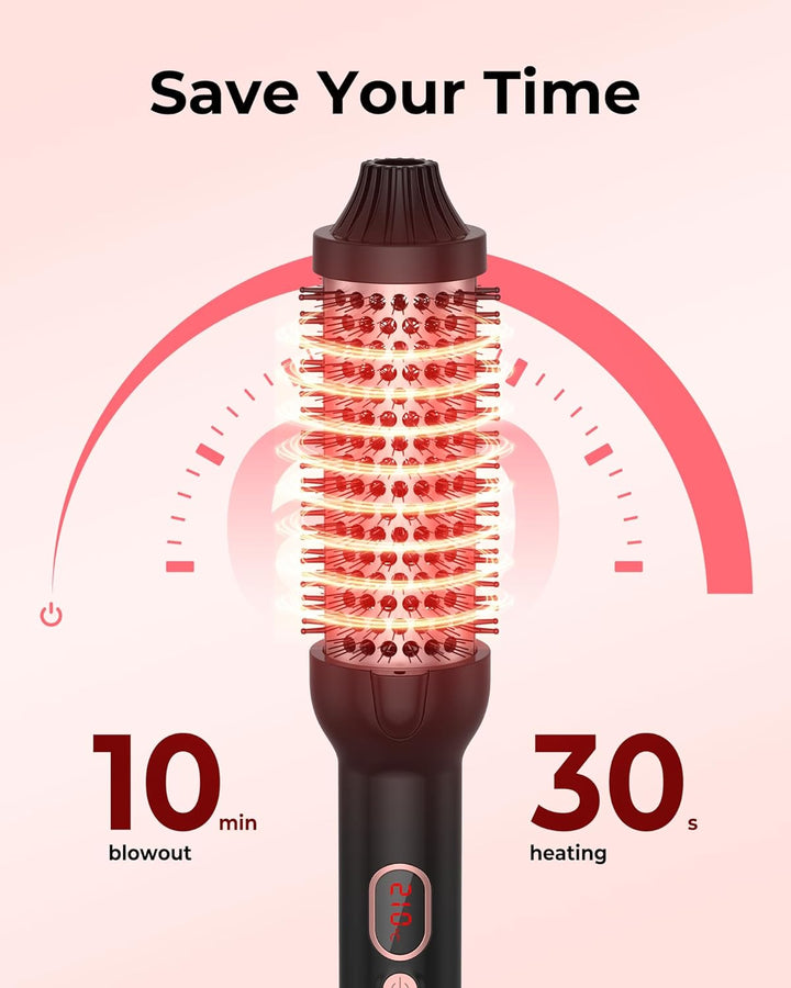 Thermal Brush 38mm, Thermobürste 3 in 1 - Pro Ionische Thermo Rundbürste Lockenbürste 120-210℃, Doub
