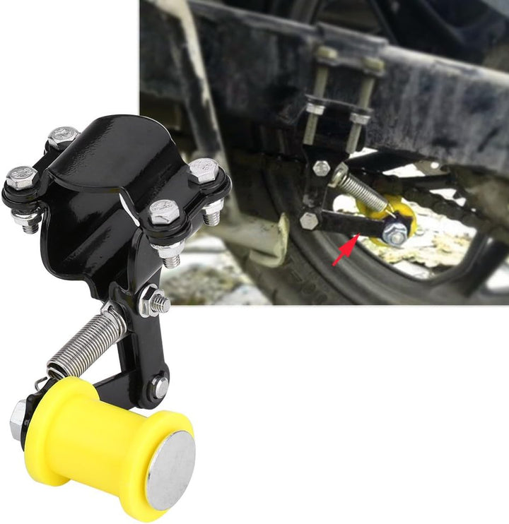 Keenso Motorrad Kettenspanner Einstellbarer Kettenspanner Spanner Schwarz, Schwarz