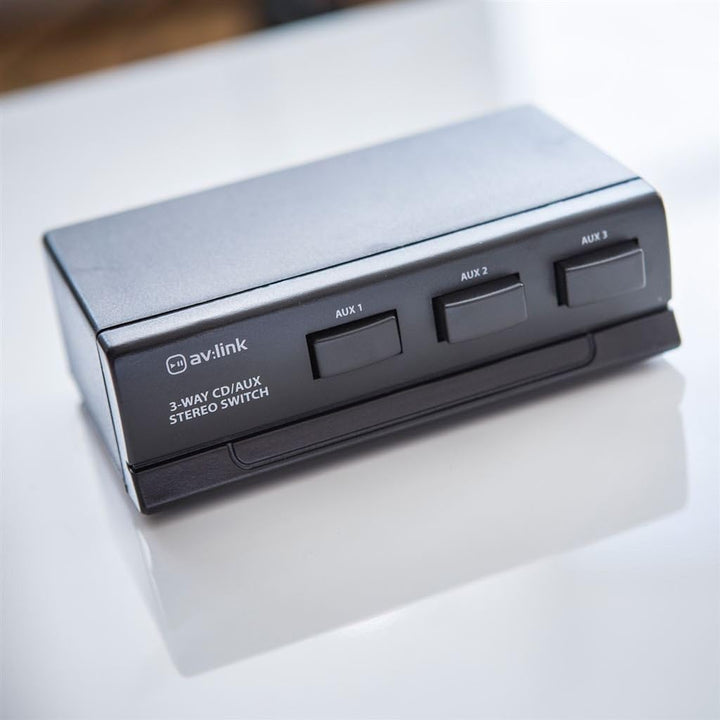 AV Link 3-Wege-Cd/Aux-Stereo-Schalter, Schwarz Einzeln, Einzeln