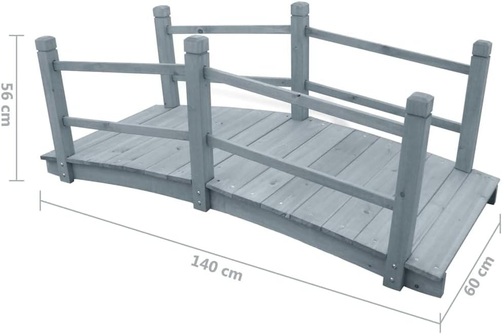 vidaXL Tannenholz Massiv Gartenbrücke Rustikal Teichbrücke Dekobrücke Holzbrücke Teich Brücke Garten