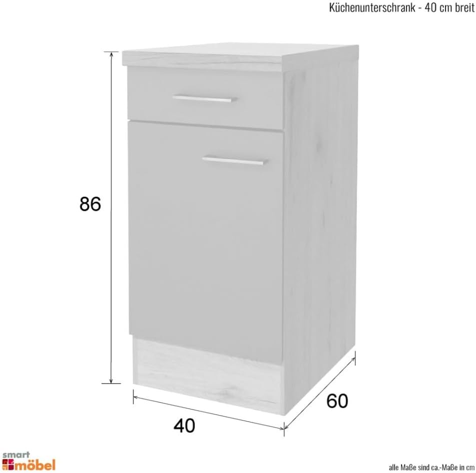 Unterschrank 40 cm Anthrazit - Lino