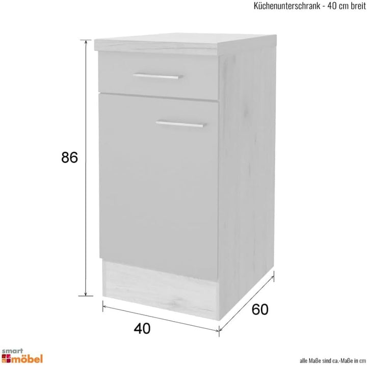 Unterschrank 40 cm Anthrazit - Lino
