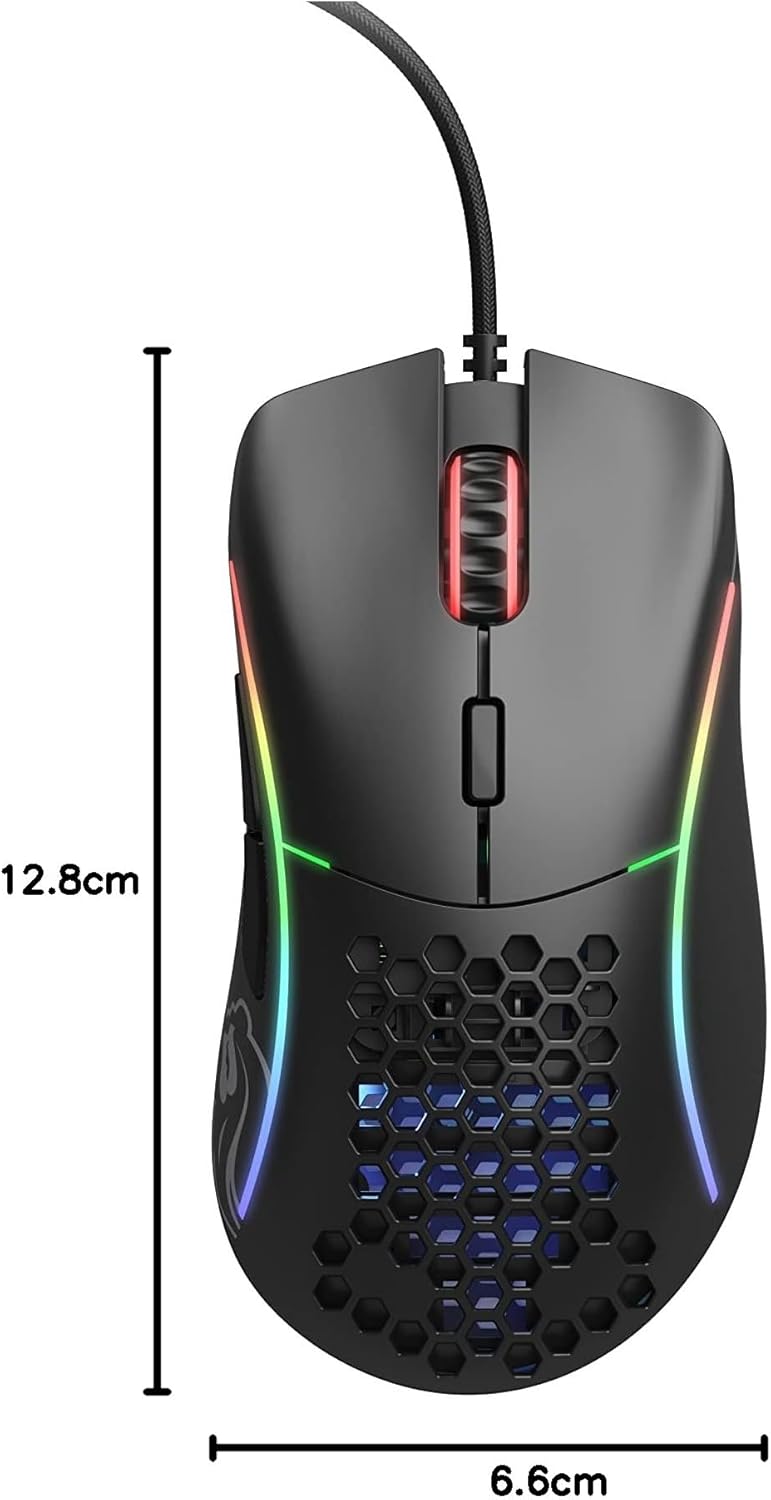 Glorious Model D Wired Gaming Mouse - 68g Superlight Honeycomb Design, RGB, Ergonomic, Pixart 3360 S