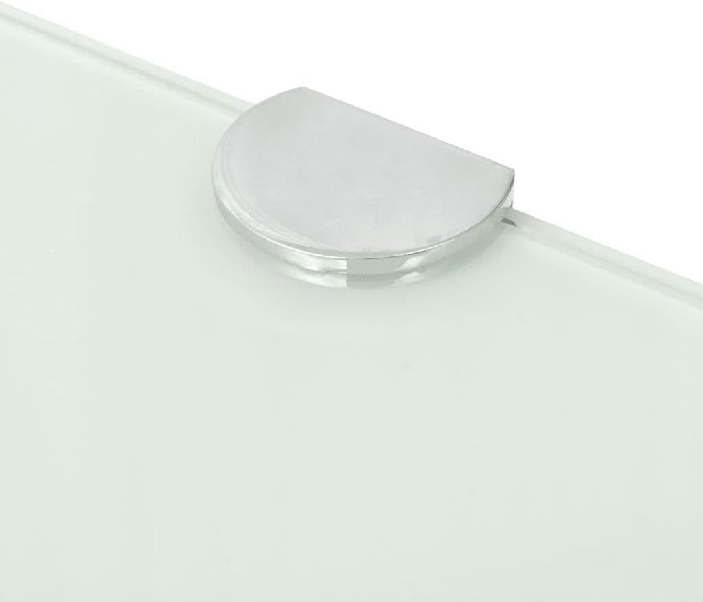 vidaXL Eckregal mit Halterungen Glasboden Bad Ablage Glasplatte Weiss 25 x 25 cm
