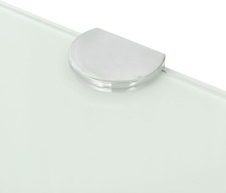 vidaXL Eckregal mit Halterungen Glasboden Bad Ablage Glasplatte Weiss 25 x 25 cm