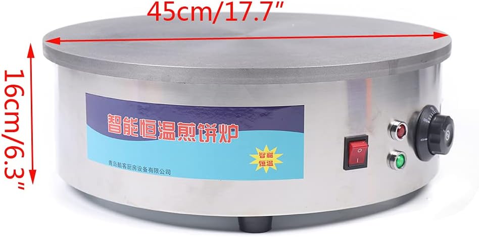 Crepes Maker Elektrischer Crepes Maker Professional Durchmesser 45 cm 2,8 kW Spatel Inklusive Spende