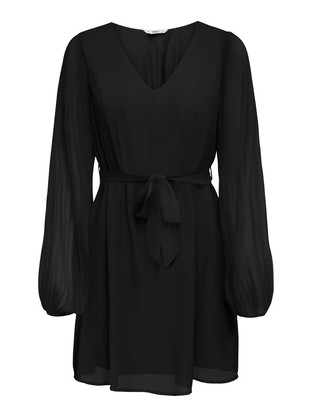 ONLY Damen Onlstar Life L/S Plisse Sleeve Dress Ptm Kleid XS Schwarz, XS Schwarz