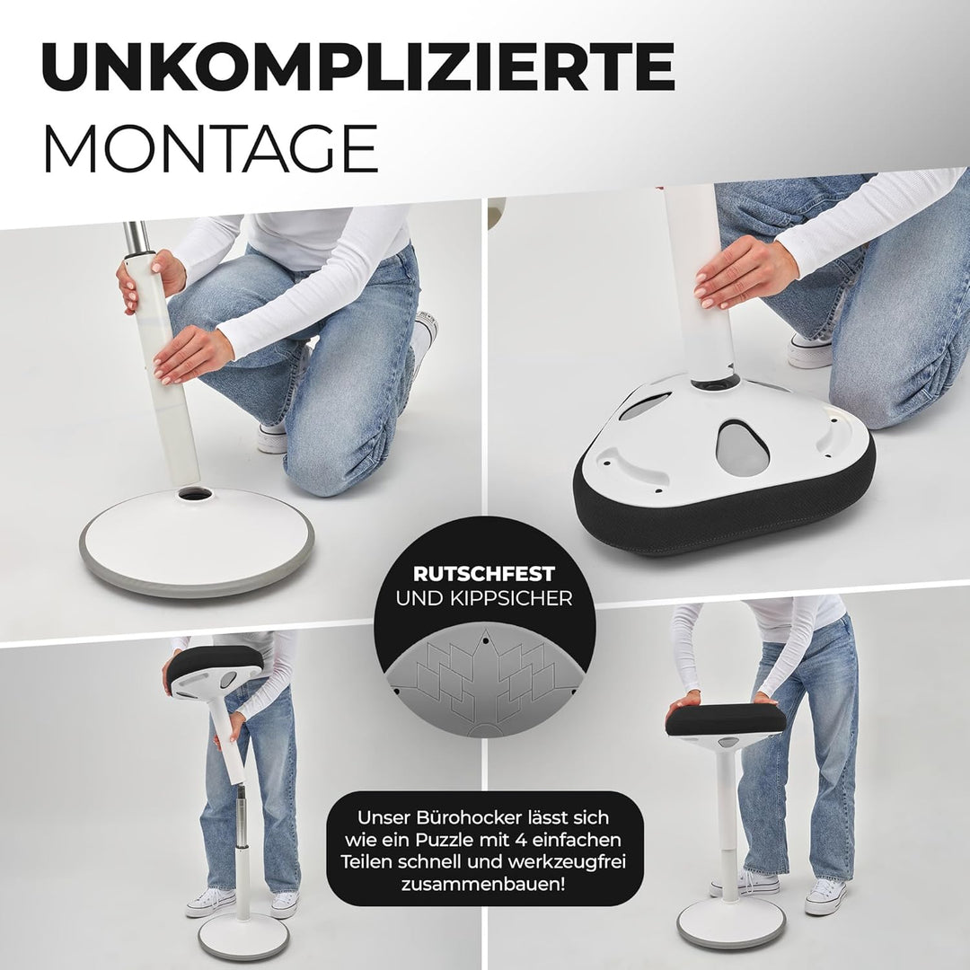 EZSIDE SMART-Sitzen: Bürohocker | Hocker | Sitzhocker ergonomisch mit Schwingeffekt | Ergonomischer