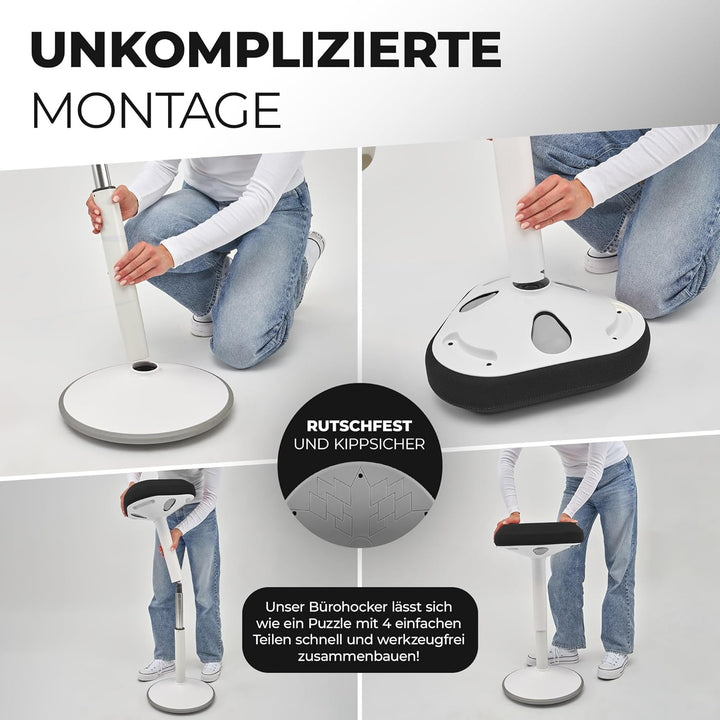 EZSIDE SMART-Sitzen: Bürohocker | Hocker | Sitzhocker ergonomisch mit Schwingeffekt | Ergonomischer