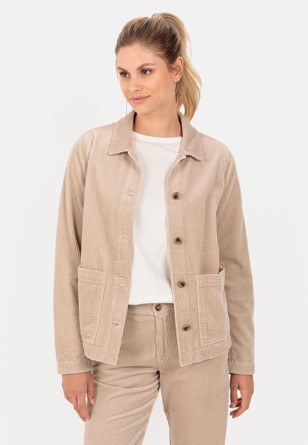 camel active Damen Breitcord Worker Jacket 42 Beige, 42 Beige