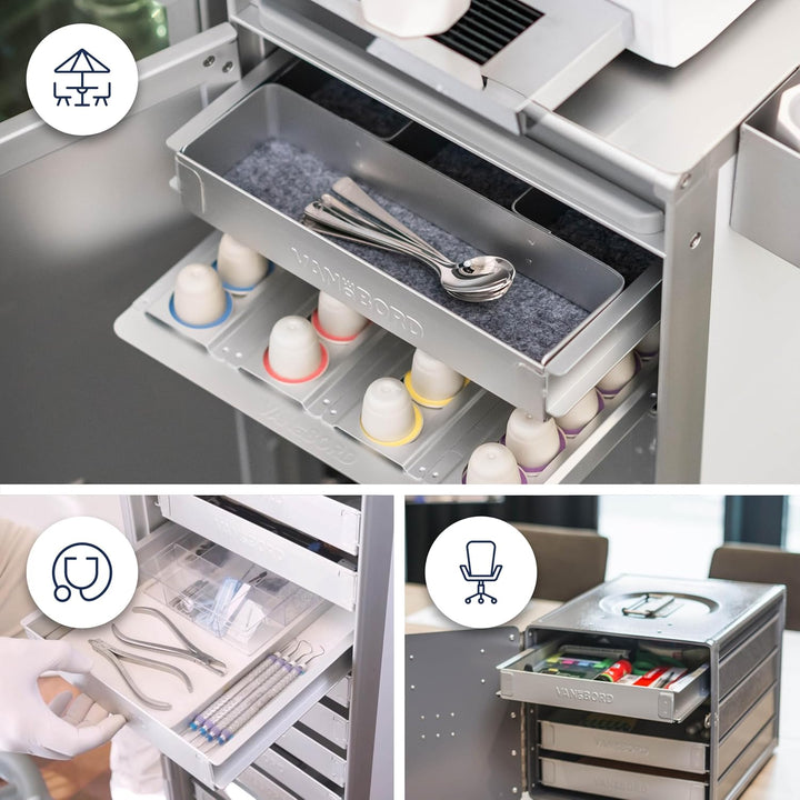 VanDeBord Einschub Aluminium Flach, Schublade, Schubkasten, Drawer, Zubehör für Flugzeugtrolleys, Ai
