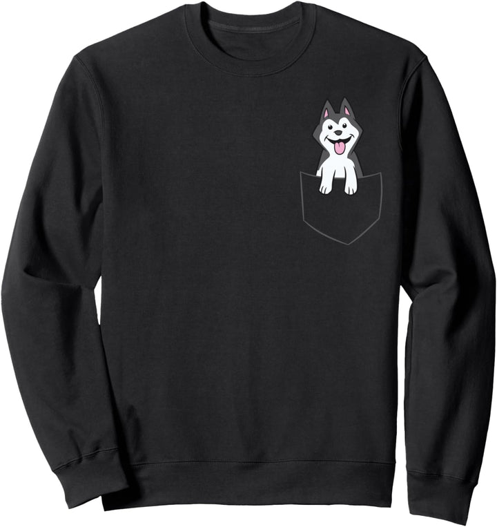 Süsser Siberian Husky im Taschenhusky Sweatshirt