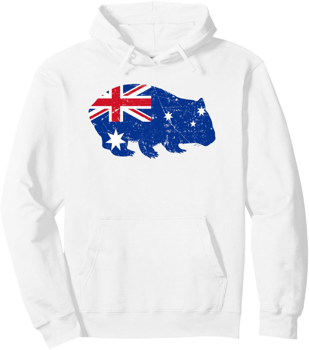 Wombat Australien Flagge Australia Day Retro Vintage Pullover Hoodie
