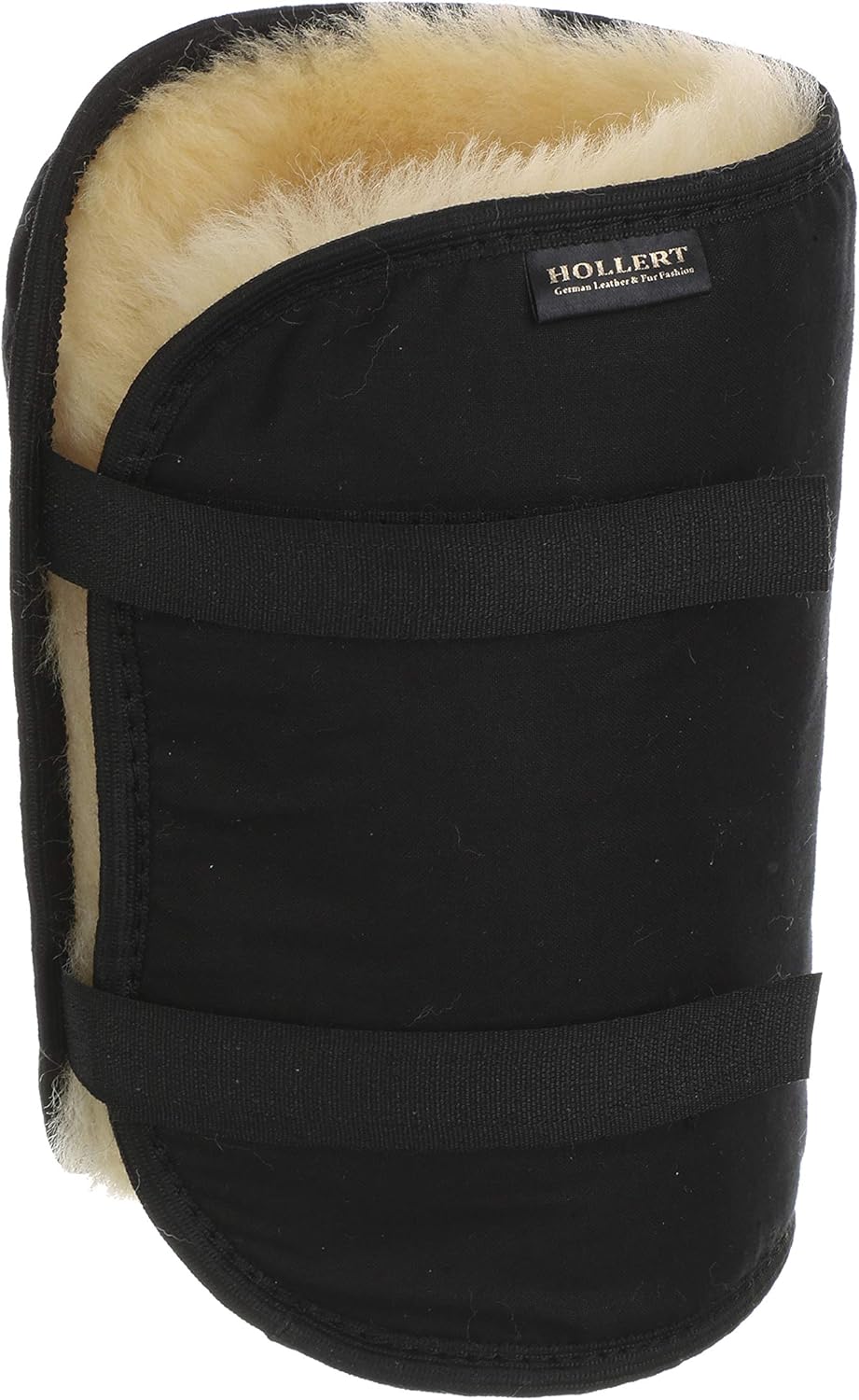 Hollert Lammfell Ellenbogenschoner Schwarz-Gelb (1 Stück) Gelenkschoner Ellenbogenwärmer 100% Merino