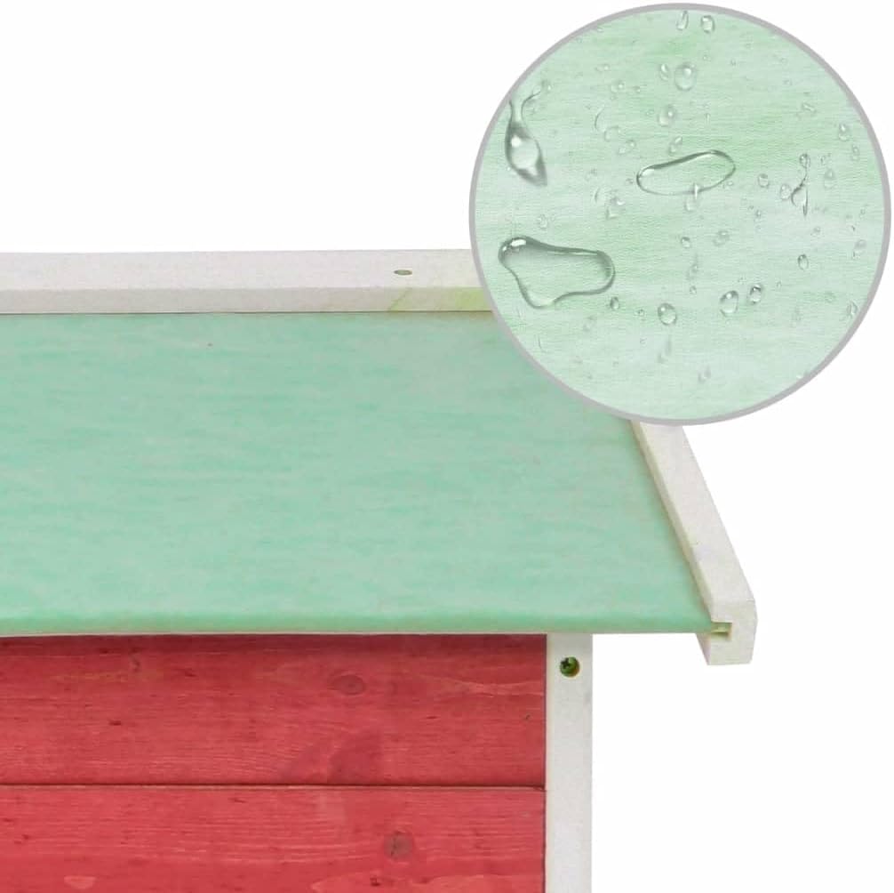 vidaXL Roboter-Rasenmäher Garage 72x87x50 cm Rot Weiss Tannenholz