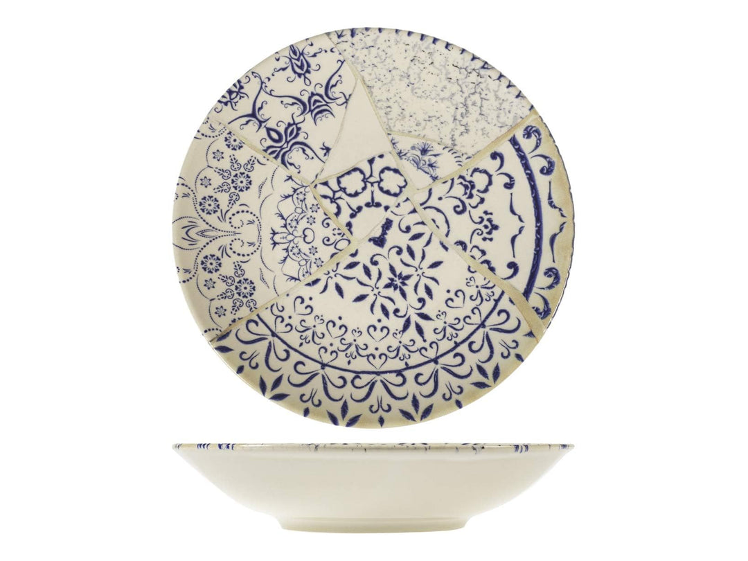 H&h alyssa set 12 piatti fondi, stoneware, cm22