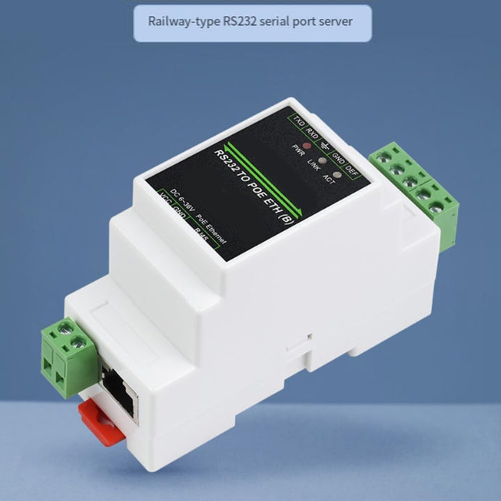 Industrial RS232 Server auf Ethernet Server RJ45 / IP-Konverter Rail-Mount PoE Konverter-Modul