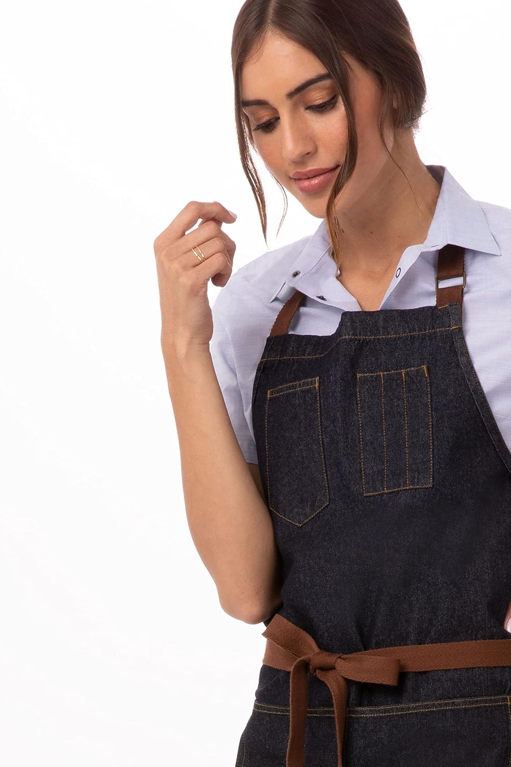 Chef Works Unisex Memphis Bib Apron, Indigo Blue, One Size indigoblau Memphis-Schürze, indigoblau Me