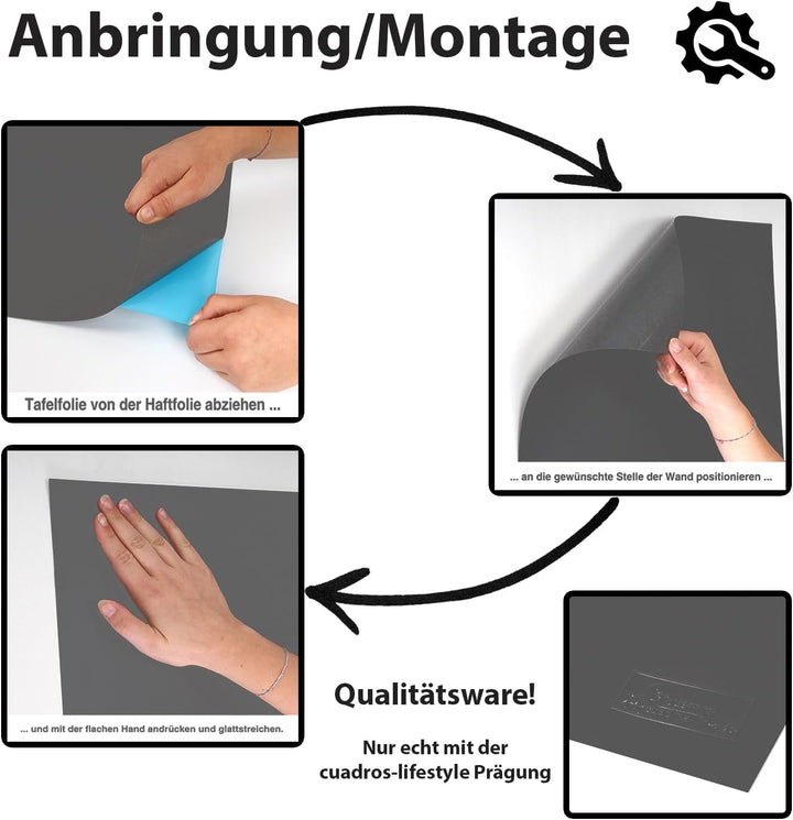 Cuadros Lifestyle Tafelfolie 100x500 cm | Magnetische und Selbstklebende Vinyl- Kreidefolie | Magnet