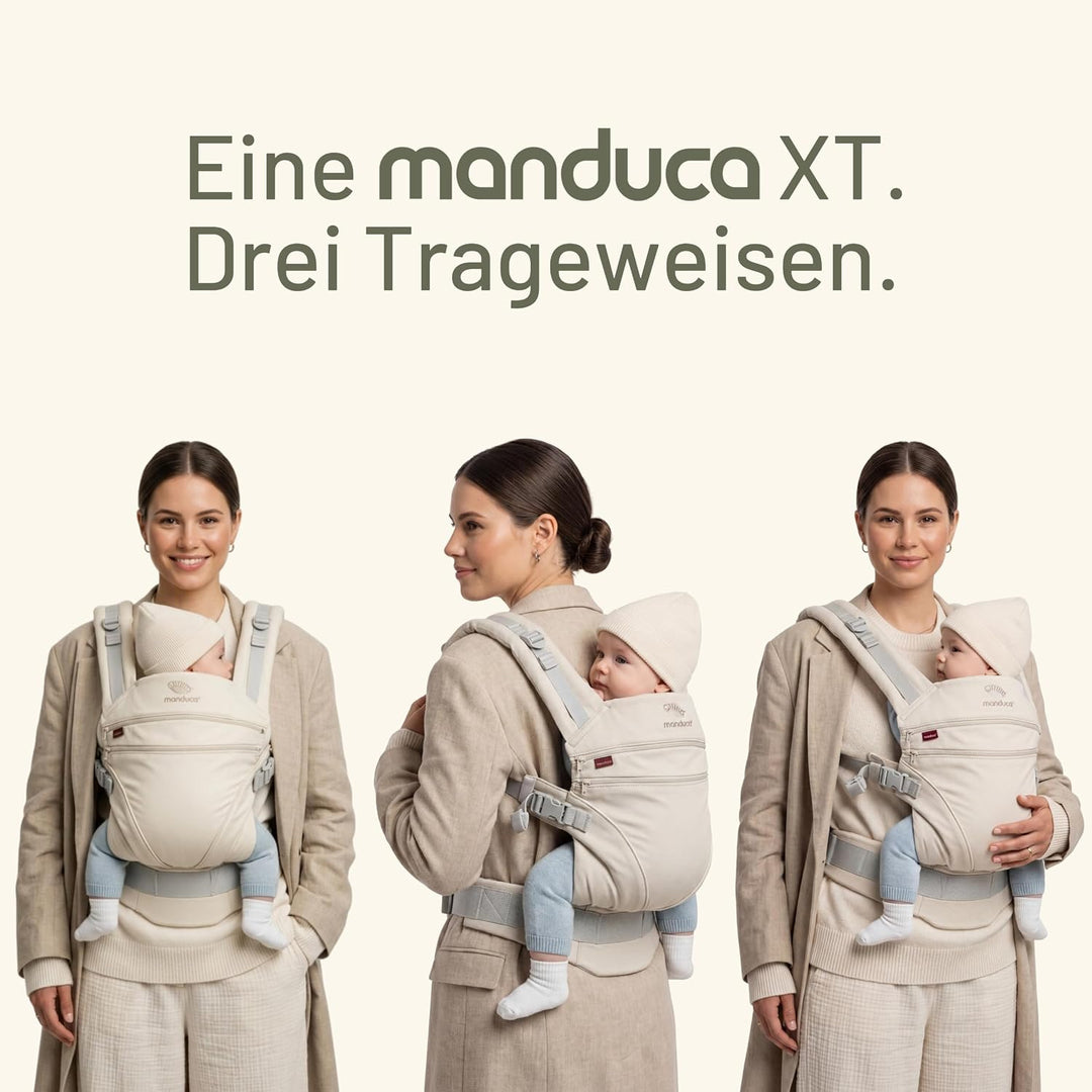 manduca XT Babytrage - Verstellbarer Sitz, der mitwächst - Vom Neugeborenen bis zum Kleinkind - Baby