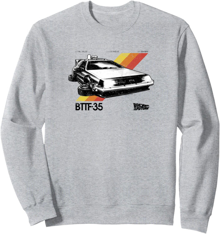 Back To The Future 35th Retro Stripe DeLorean Sweatshirt