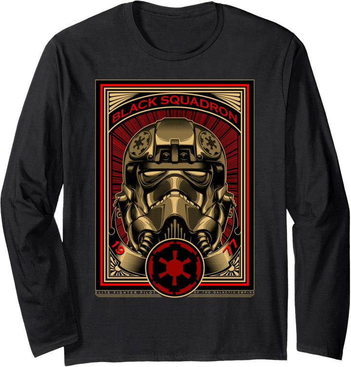 Star Wars Trooper Black Squadron Empire Logo Langarmshirt