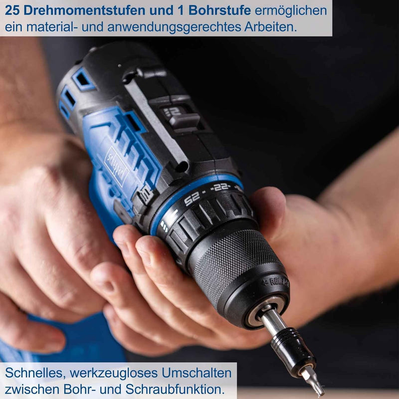 Scheppach Akku-Bohrschrauber BC-DD60-X 20V Brushless Akkuschrauber | Drehmoment 60Nm | Bohrfutter 1,