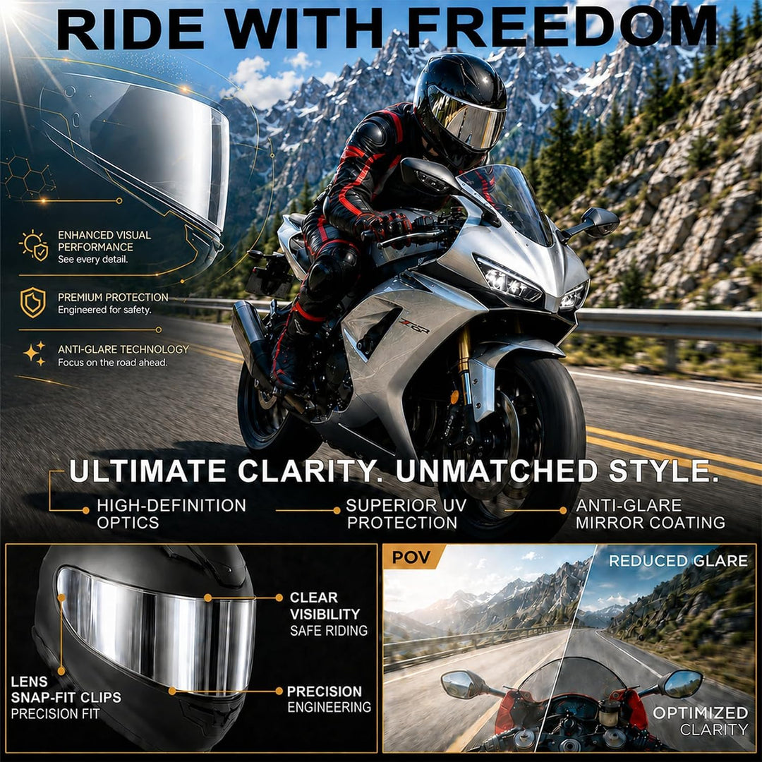 PSLER Helmvisier für K6 K6s - Helmgesichtsschutz Getöntes Visier Motorradhelm Zubehör Ersatz für K6