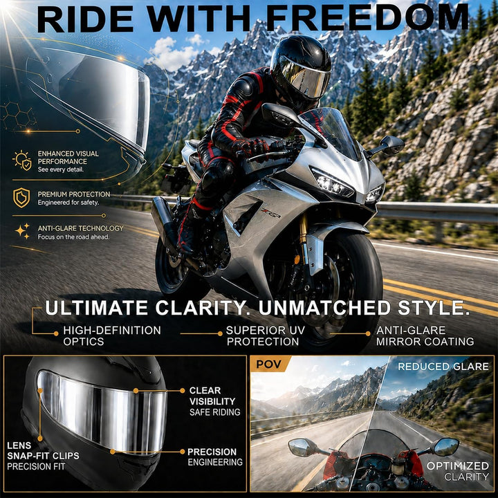 PSLER Helmvisier für K6 K6s - Helmgesichtsschutz Getöntes Visier Motorradhelm Zubehör Ersatz für K6
