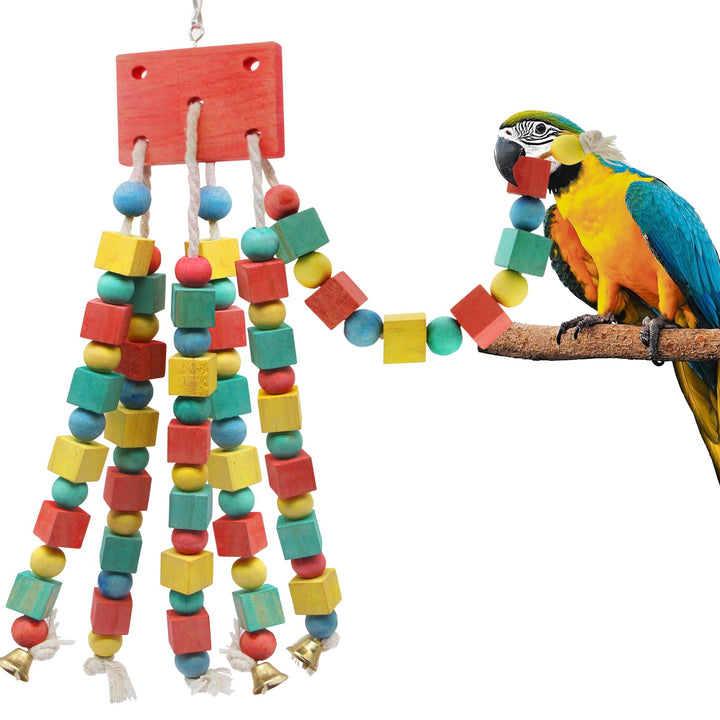 MQUPIN Vogel Papagei Spielzeug Grosse Kauen Natürliche Sittich Papagei Käfig Hängen Kauen Mehrfarbig