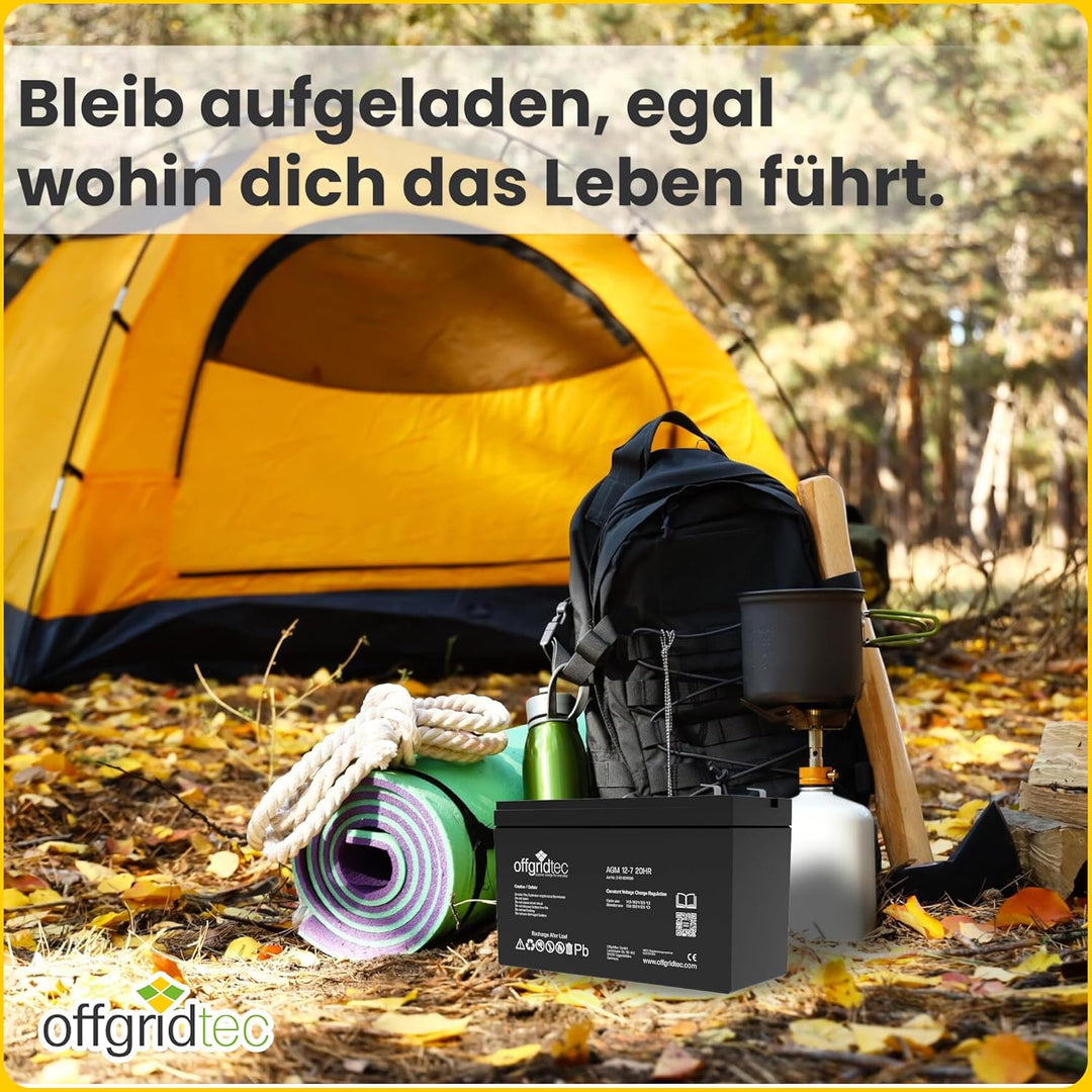 Offgridtec® 7Ah 12V Bleiakku AGM Zyklenfest USV Ersatz VRLA Batterie, 7Ah