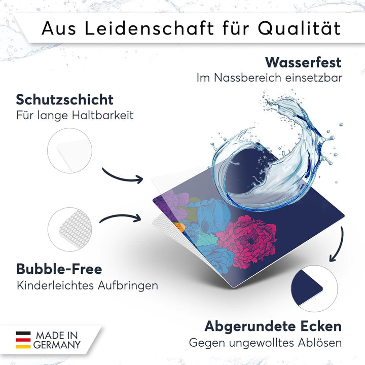 30 Stück Fliesenfolie für Bad und Küche 15x15 cm - Klebefliesen, Mosaikfliesen - Klebefolie Fliesen