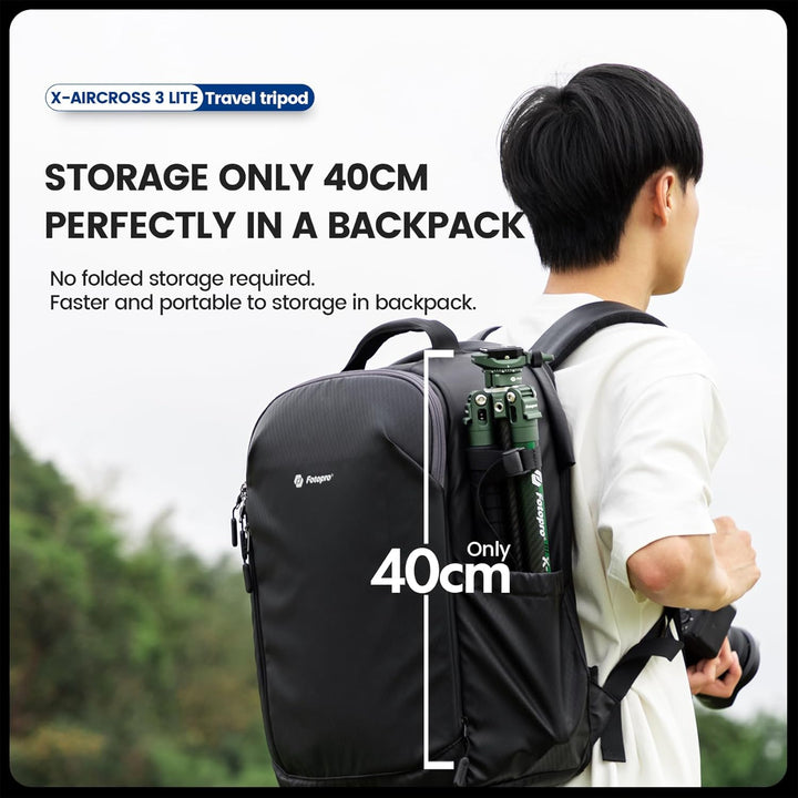 Fotopro Kohlefaser-Stativ 130 cm 360 Grad Kugelkopf, Schnellwechselplatte, leichtes Kamerastativ für