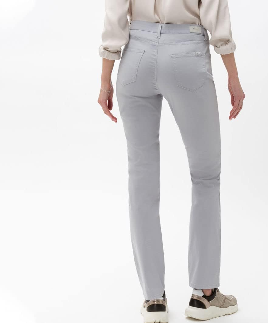 Brax Women's Mary Smart Cotton Trouser 26W / 30L Grey Melange, 26W / 30L Grey Melange