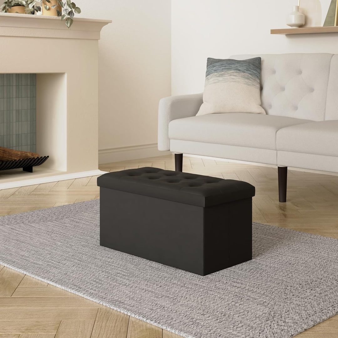 Klappbarer Doppelhocker Lysandre schwarz mit Samteffekt - Schwarz - Atmosphera créateur d'intérieur,