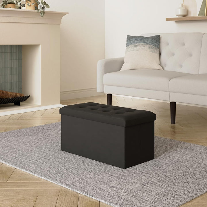 Klappbarer Doppelhocker Lysandre schwarz mit Samteffekt - Schwarz - Atmosphera créateur d'intérieur,