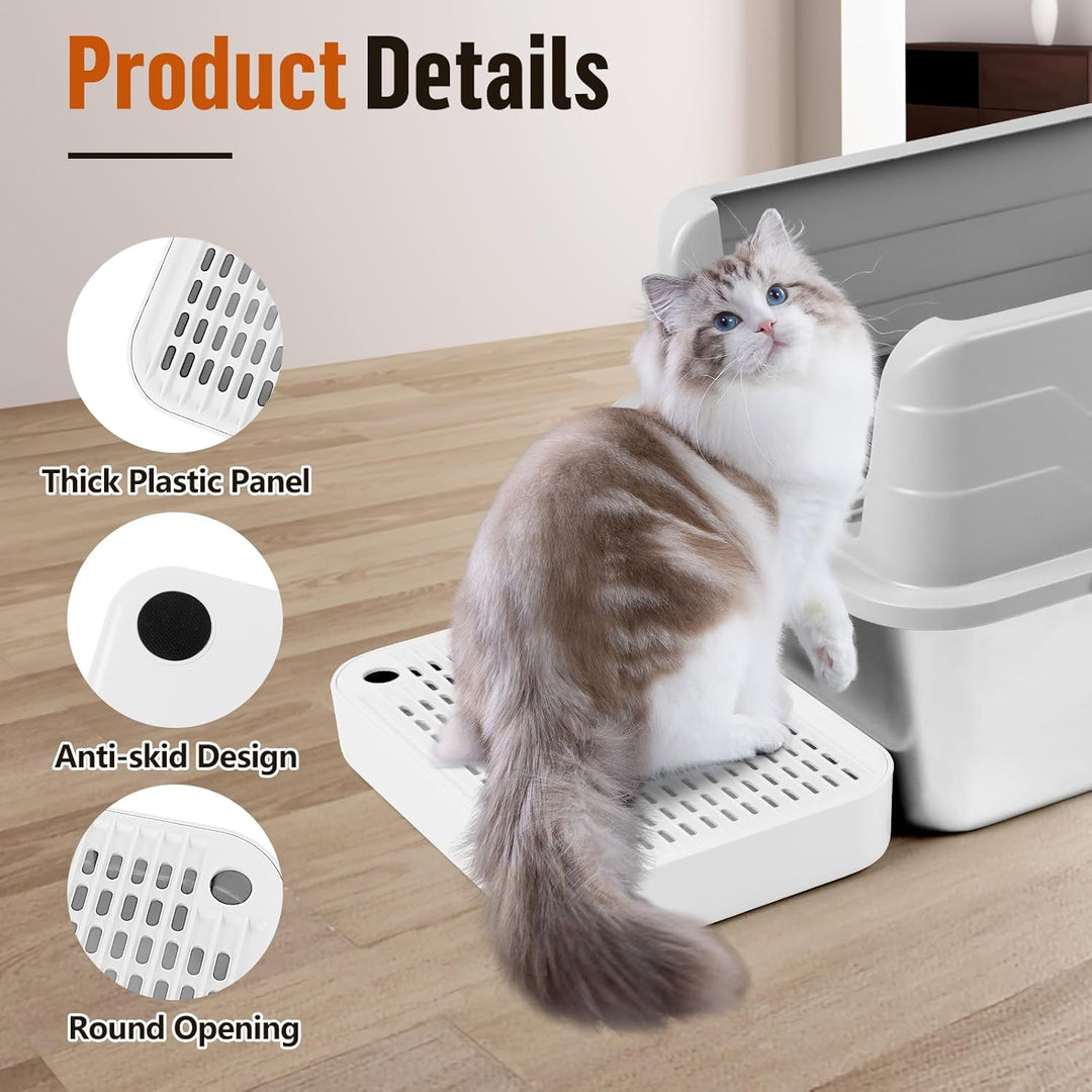 Katzentreppe, Katzentoilette Rampenmatte mit Filterfunktion, Katzenklo Stufen für automatische selbs