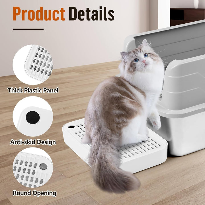 Katzentreppe, Katzentoilette Rampenmatte mit Filterfunktion, Katzenklo Stufen für automatische selbs